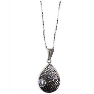 NEW MOSAICO women's crystal pendant necklace in silver